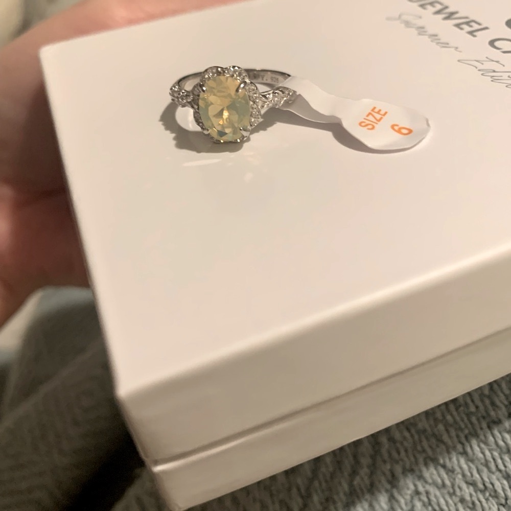 .925 sterling silver Lab created yellow opal